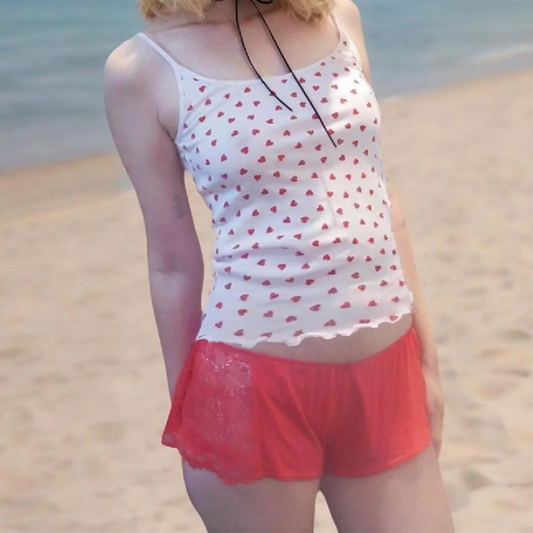 Crop Top mit Herz-Print