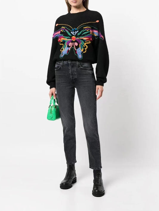 High Quality Stretch Women Straight Denim Casual Fashion Ankle-Length 2024 Fall Winter New Jean