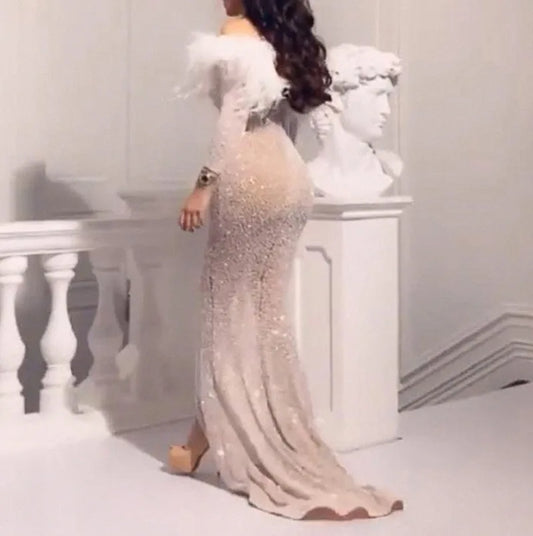 Shiny Mermaid Long Party Dress Partydress-241208