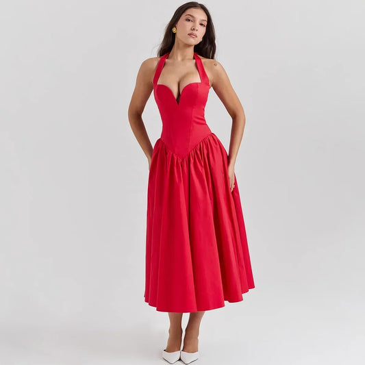 Elegant Fit And Flare Casual Sexy Christmas Party Dress Dresses-L