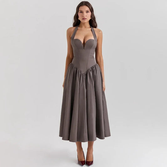 Elegant Fit And Flare Casual Sexy Christmas Party Dress Dark Grey / Xs Dresses-L