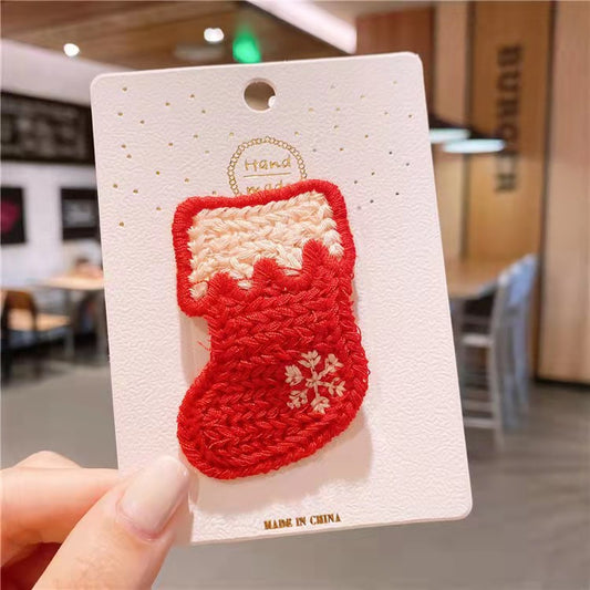 Niedlicher Schneemann-Baum-Pompon-Haarschmuck