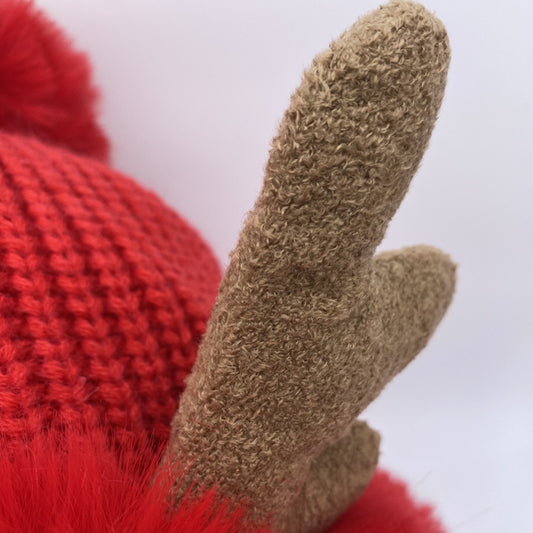 Rentiergeweih-Bommel-Ohrenklappenmütze