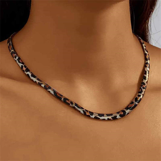 Fashion Leopard Print Choker NeckLace