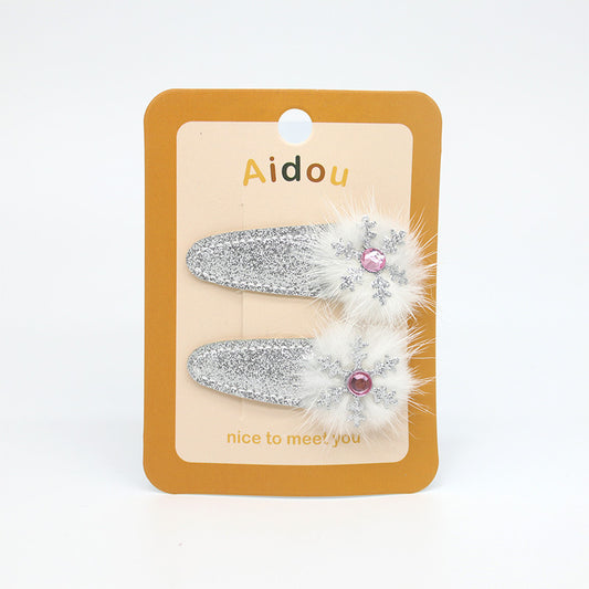 Niedlicher Schneeflocken-Weihnachtsmann-Rentier-Haarclip