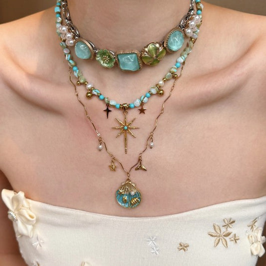 Vintage Boho Perlen-Layered-Halskette