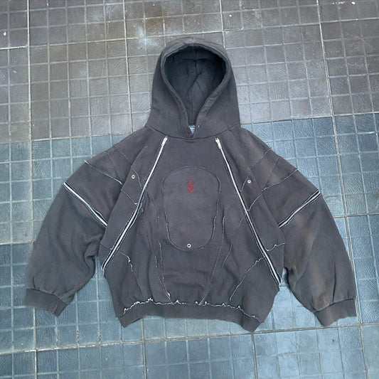 Dunkler Oversize-Streetwear-Hoodie