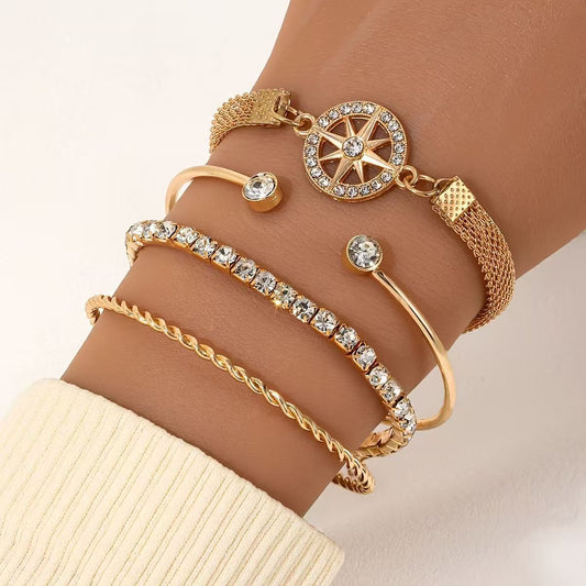 Rhinestone Heart Alloy Luxury Bracelet