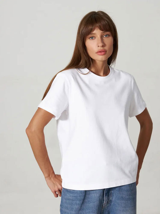 Minimalist Casual Solid Crew Neck T-shirt
