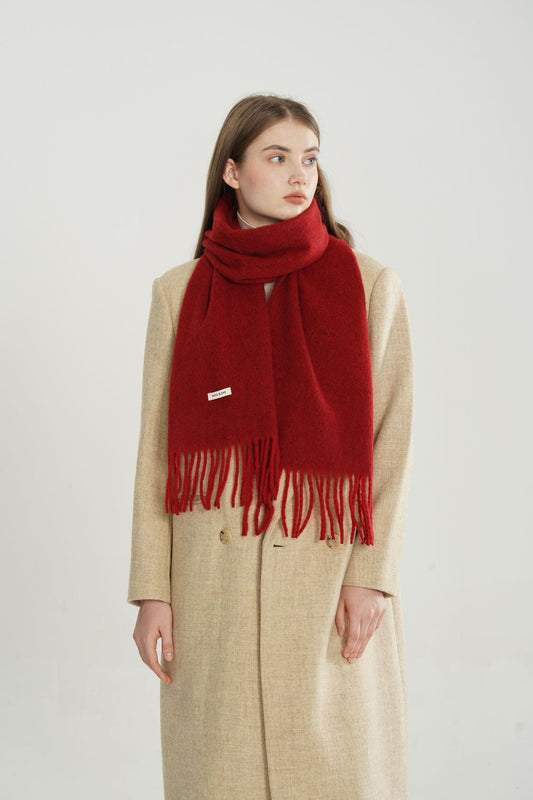 Gewebter Fransenschal aus Wollmischung