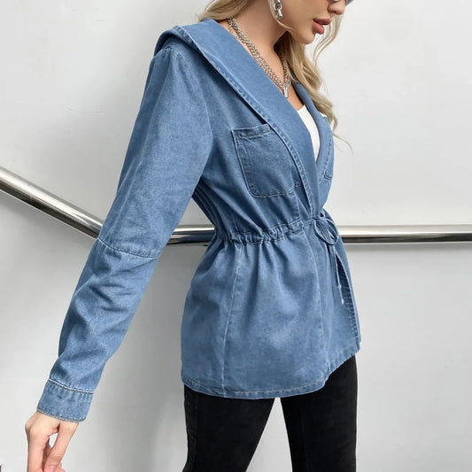 Hooded 2024 Autumn Winter Lapel Loose Open Front Chic Stylish Elegant Fashionable Versatile Short