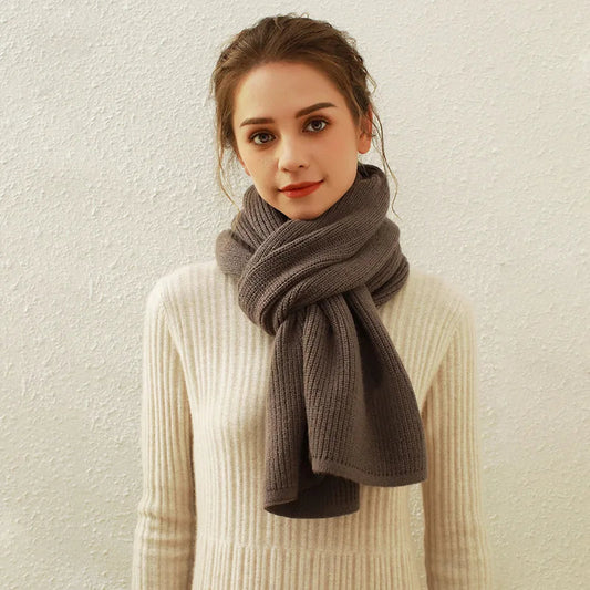 Cashmere Scarf For Women - Thick And Warm Winter Gray / L170Cm W30Cm Scarfs-L