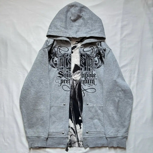 Distress Road Medieval Zip Hoodie gray1 / S