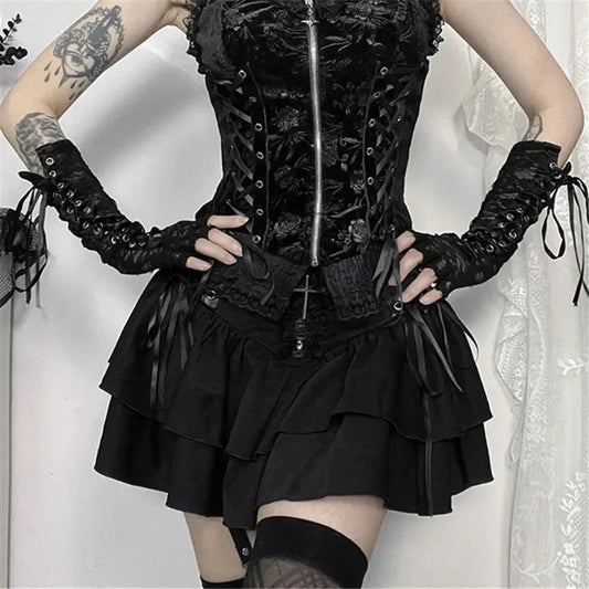 Patchwork Gothic Skirt Black / S
