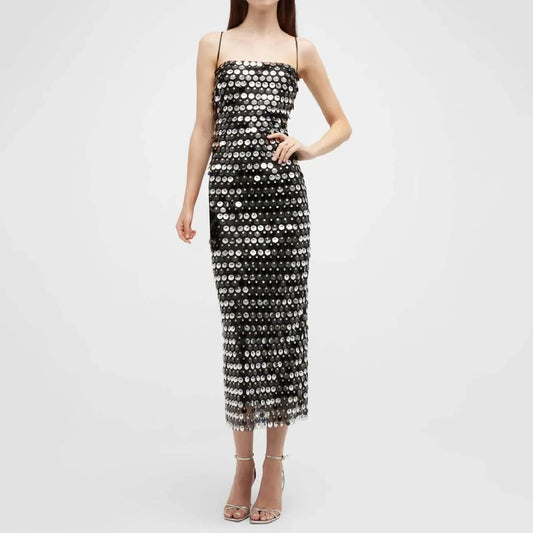 Sexy Suspender Slim Sequin Sleeveless Sling Cocktail Evening Gown Chic Lady Elegant Sequins