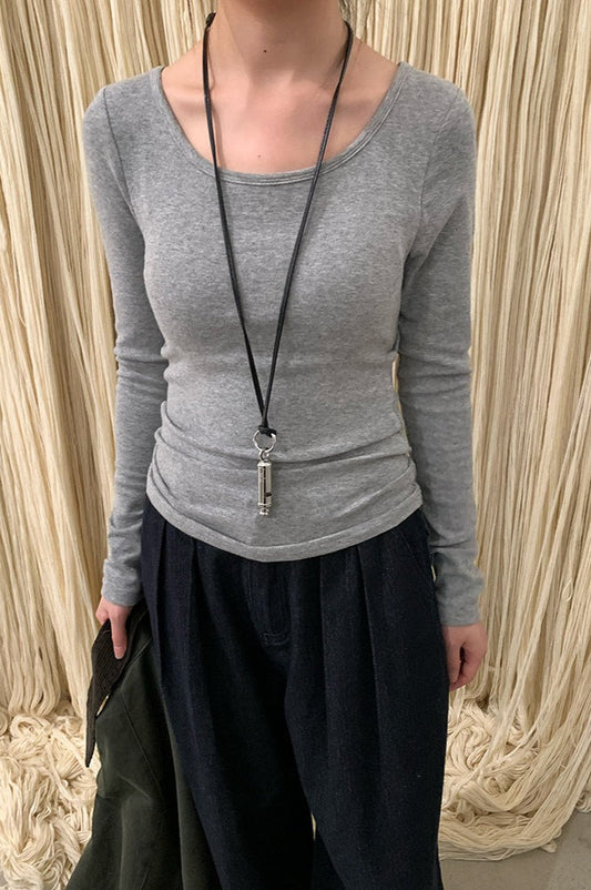 Langes, langärmeliges Stricktop aus Viskose