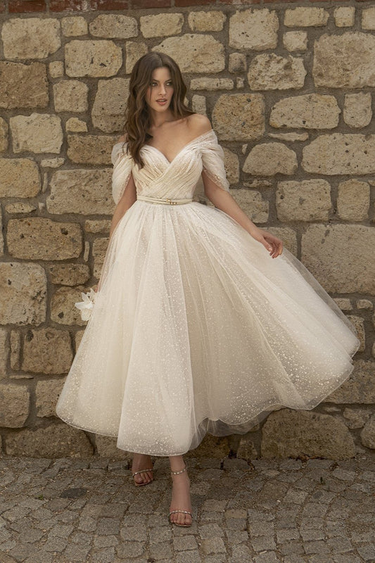 Elegantes Midi-Partykleid mit V-Ausschnitt und Raglanärmeln