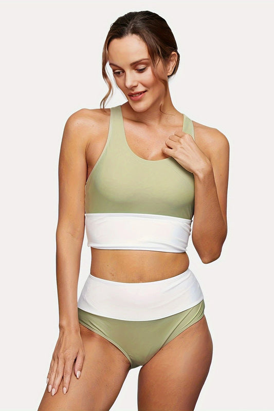 Curve Fit Bikini mit Reißverschluss vorne, zweiteiliges Badeset