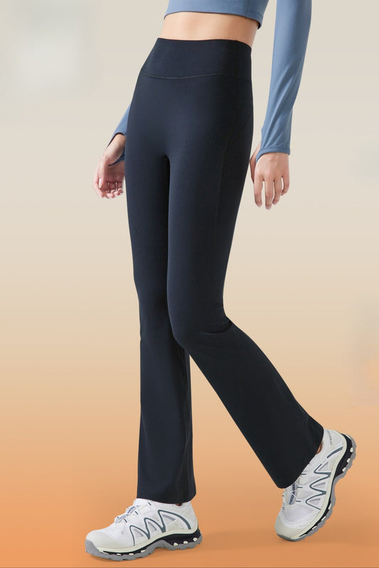 Hochgeschnittene, fleecegefütterte, ausgestellte Yoga-Leggings