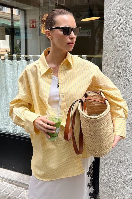 Relaxed Striped Button Down Shirt