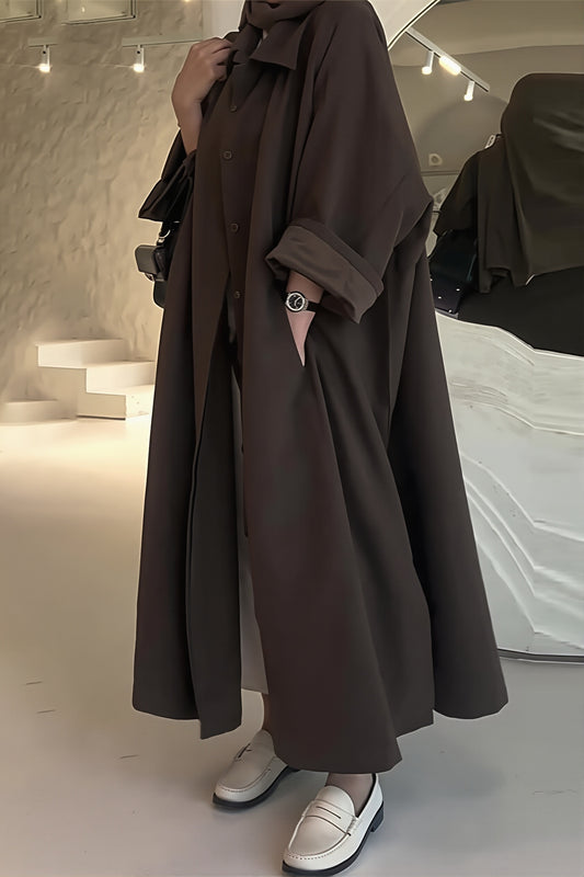 Oversized Single Breasted Maxi Trench Coat