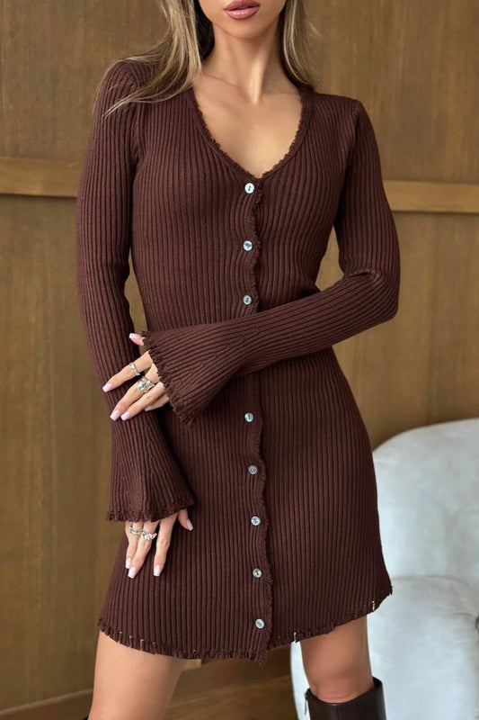Strickkleid mit Knopfleiste