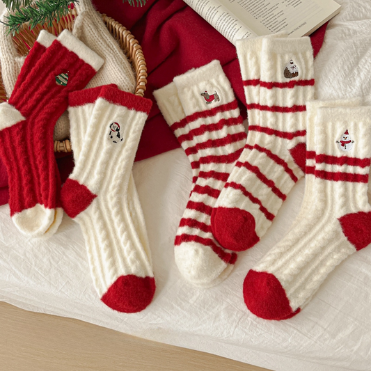 Dicke, warme Socken aus Korallenfleece, mittelhoch gefüttert