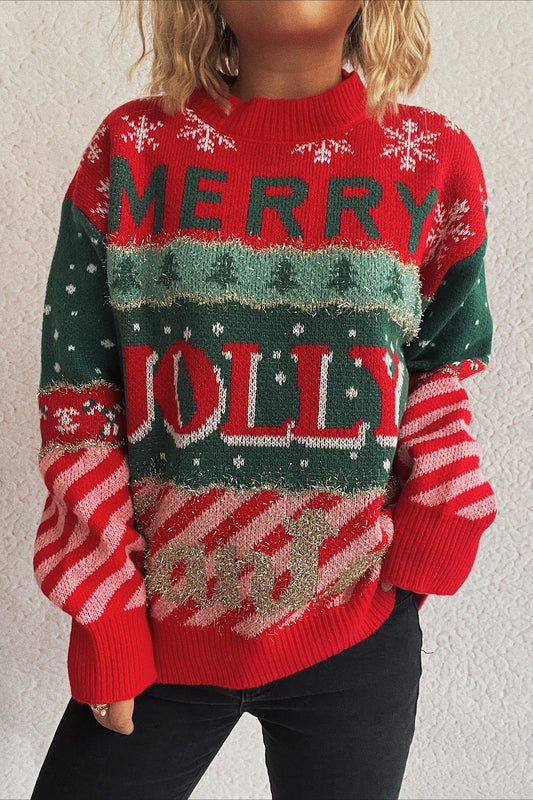 Gemütlicher Pullover mit Farbblockstreifen und Polka-Dots