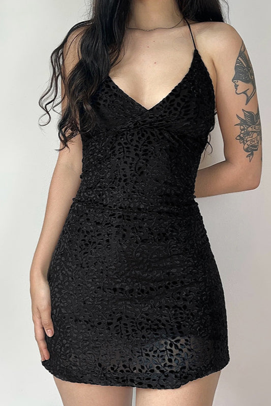 Transparentes rückenfreies Gothic-Kleid