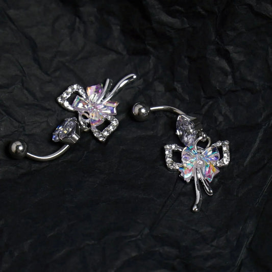 AB Butterfly Lunar Pink Gothic Belly Ring