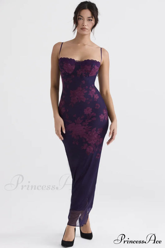Aiza Lila Stilvolles Blumenkleid