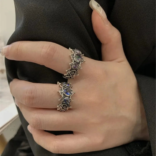 Antique Mysterious Heart Cross Ring