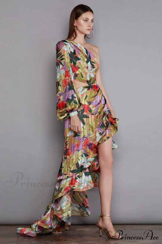 Asfrid Bedrucktes, stilvolles Maxikleid