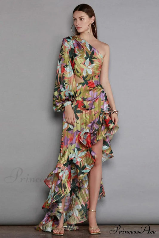 Asfrid Bedrucktes, stilvolles Maxikleid