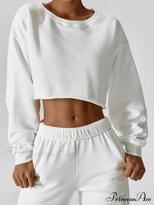 Athflow Charming Crop Sweatshirt White / S Sweatshirts
