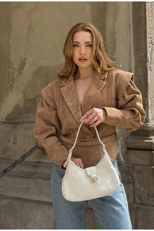 Trendiger Kurzmantel mit Taillenband