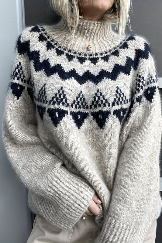 Vintage-Pullover mit lässigem Jacquard-Muster