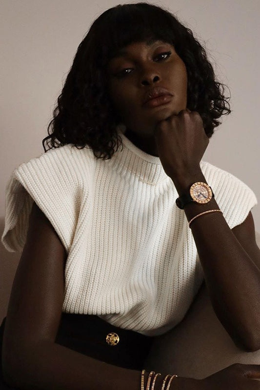 Vintage Rollkragenpullover mit kurzen Ärmeln