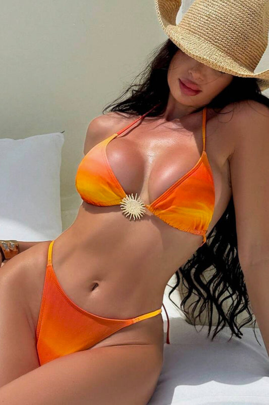 Neckholder-Bikini-Set mit Farbverlauf