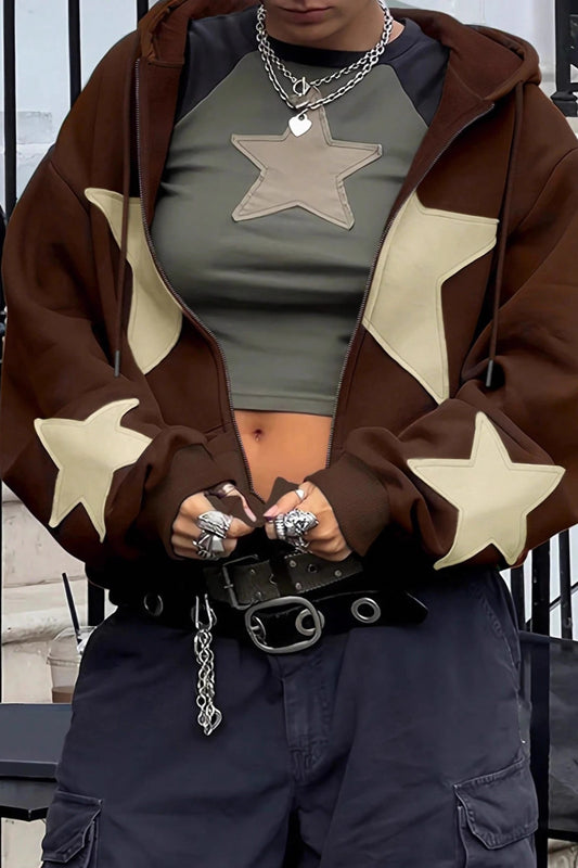 Star Patch Pullover Hoodie
