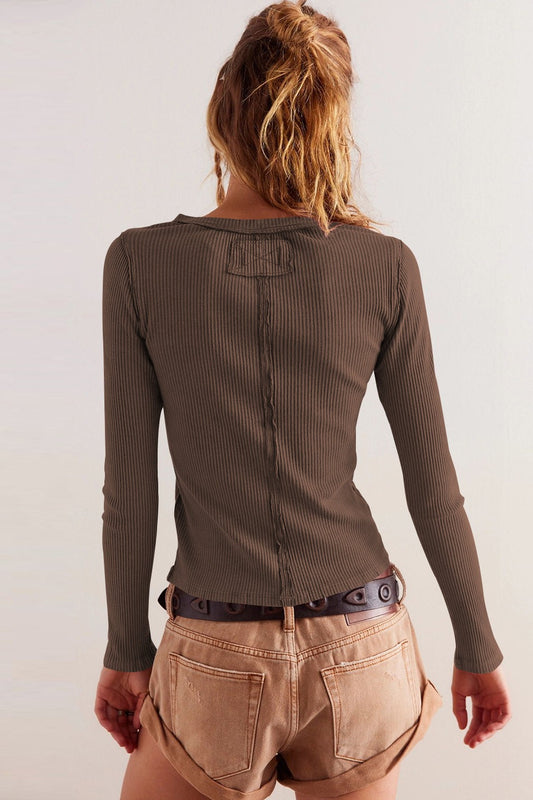 Ribbed Fitted Button Front Cardigan