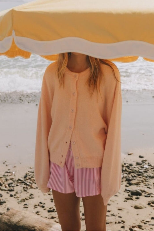 Casual Solid Buttoned Long Sleeve Knit Cardigan