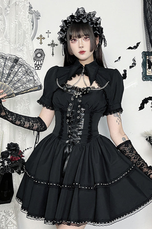 Trägerkleid Überziehset Gothic Kleid