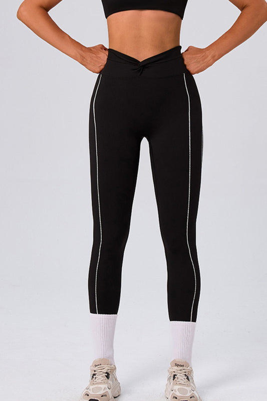 Leggings mit hohem Bund und Twist-Vorderteil