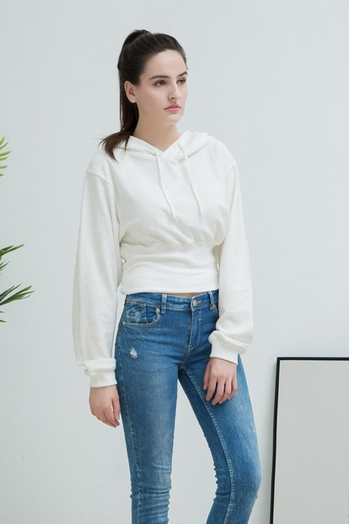 Locker sitzender Hoodie mit hoher Taille