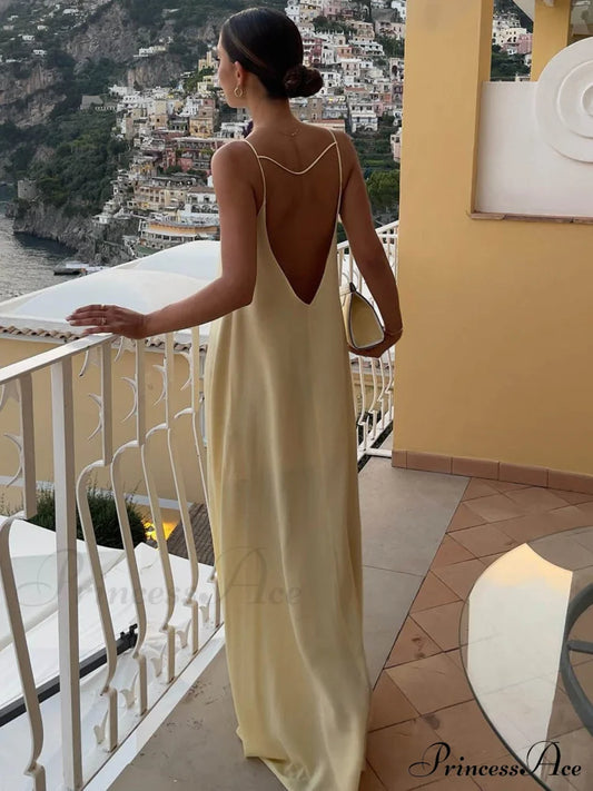Backless Vacation Graceful Long Dress Dresses