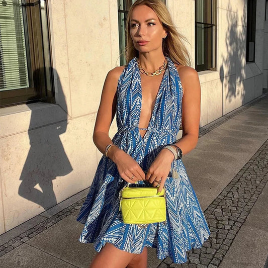 Bandage Sexy Off-Shoulder Boho Mini Dress bohodress-250126