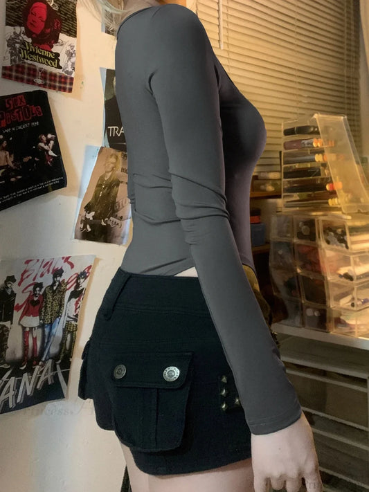 Basic Lace Trim Casual Slim Square Collar Knit Top knittop-250126