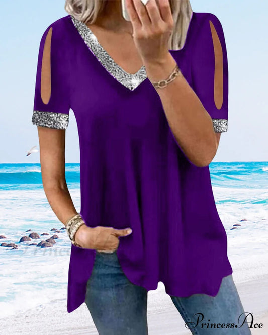 Basic V-Neck Tee T-Shirts