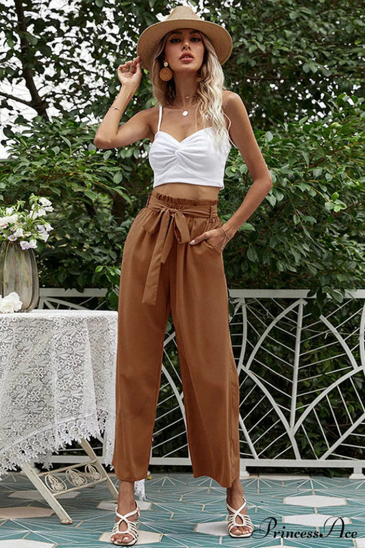 Basic Wide Leg Pants With Belt | Dress In Beauty
